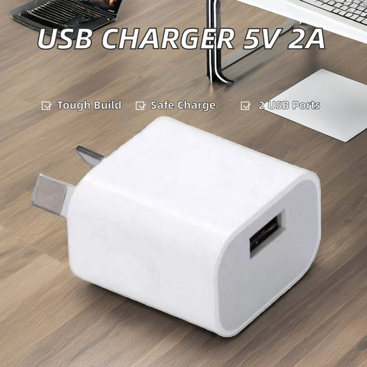 Ghani™10W iPhone Fast Charger – Dual USB Wall Adapter 5V 2A Power Cube (US/EU Plug)