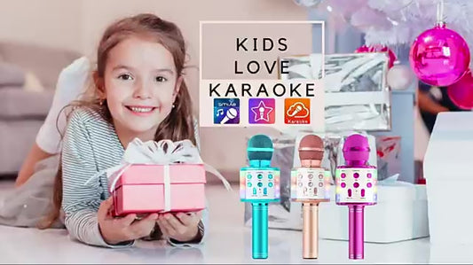 Ghani ™Portable Kids Karaoke Microphone – Wireless Bluetooth Handheld Mic with Speaker